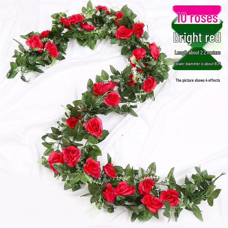 Artificial Rose Vine Decoration for Wedding Ceiling or Water Pipe Cover