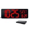 Multifunctional 16.5'' LED Digital Wall Clock with Alarm Function Date and Temperature Easy to Read Display for Elderly