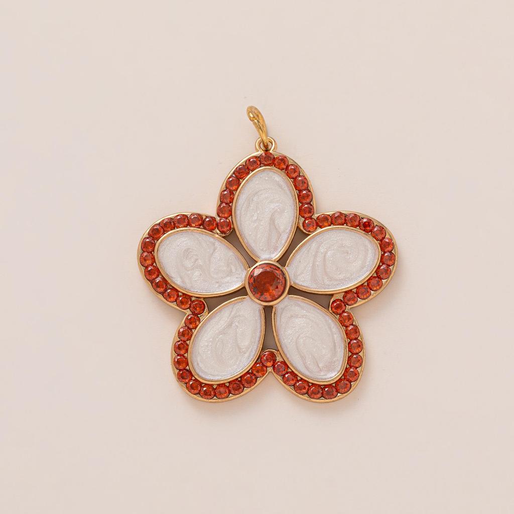 Colorful Heart Bagua Pendant: Fashionable European & American DIY Jewelry Accessory, Colorfast Copper-Plated