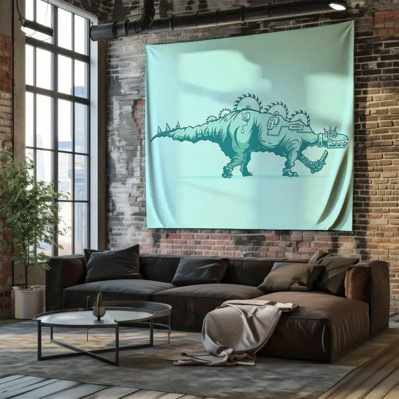 Dinosaur Tapestry Forest Wall Hanging Nature Landscape Home Decor Room Aesthetic Vintage Vaporwave Gothic Bedroom Living Room Ar