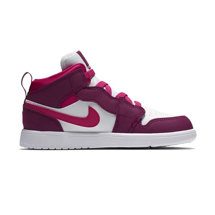 Jordan Air Jordan 1 Alt Mid top Children's Basketball Shoes White Purple Children Aged 3 7 Years Old AT4612-661