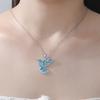 Hummingbird Flower Pendant Necklaces for Women Girls Stainless Steel Bird Neck Chain Jewelry Wholesale Valentine's Day Gift