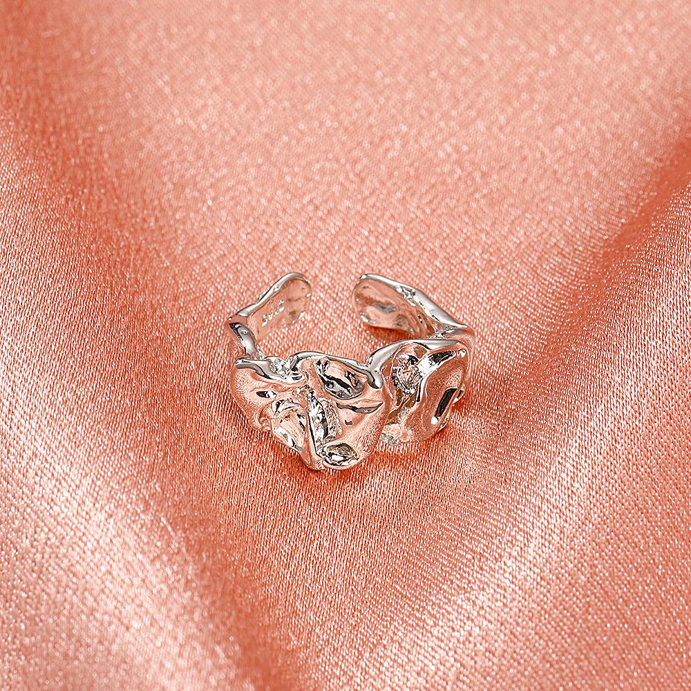 Hot-Selling Luxury Open Ring: High-End Minimalist Wide Band Alloy Index Finger Ring In European & American Style