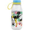 Tataway Gourde transparente Disney Ecozen pour enfant en tritan Mickey Mouse 460 ml avec bouchon et anse en silicone