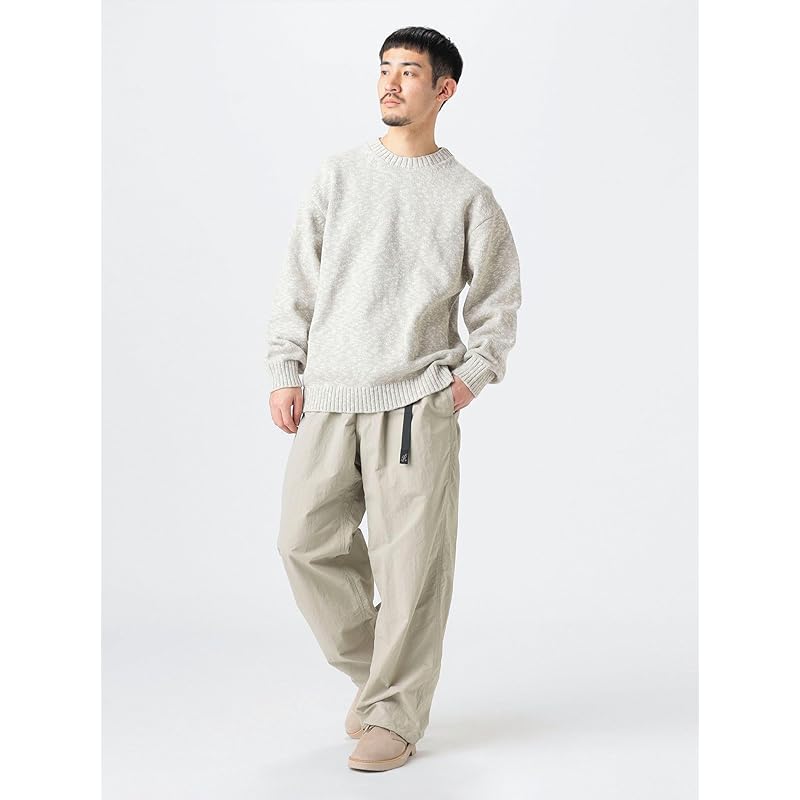 [Beaming Life Store by BEAMS] L/S Knit 5 Gauge Stretch Slab Crew Neck Knit Men's GREY L_92150360286