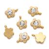 10Pcs/Pack Stainless Steel Gold Color Flower Heart Triangle Pendants for DIY Bracelet Necklace Jewelry Making Accessories