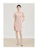 Nanyou Elegant Embroidered Jacquard Linen A-line Dress with Waist-cinching Short Sleeves for Spring/Summer Style