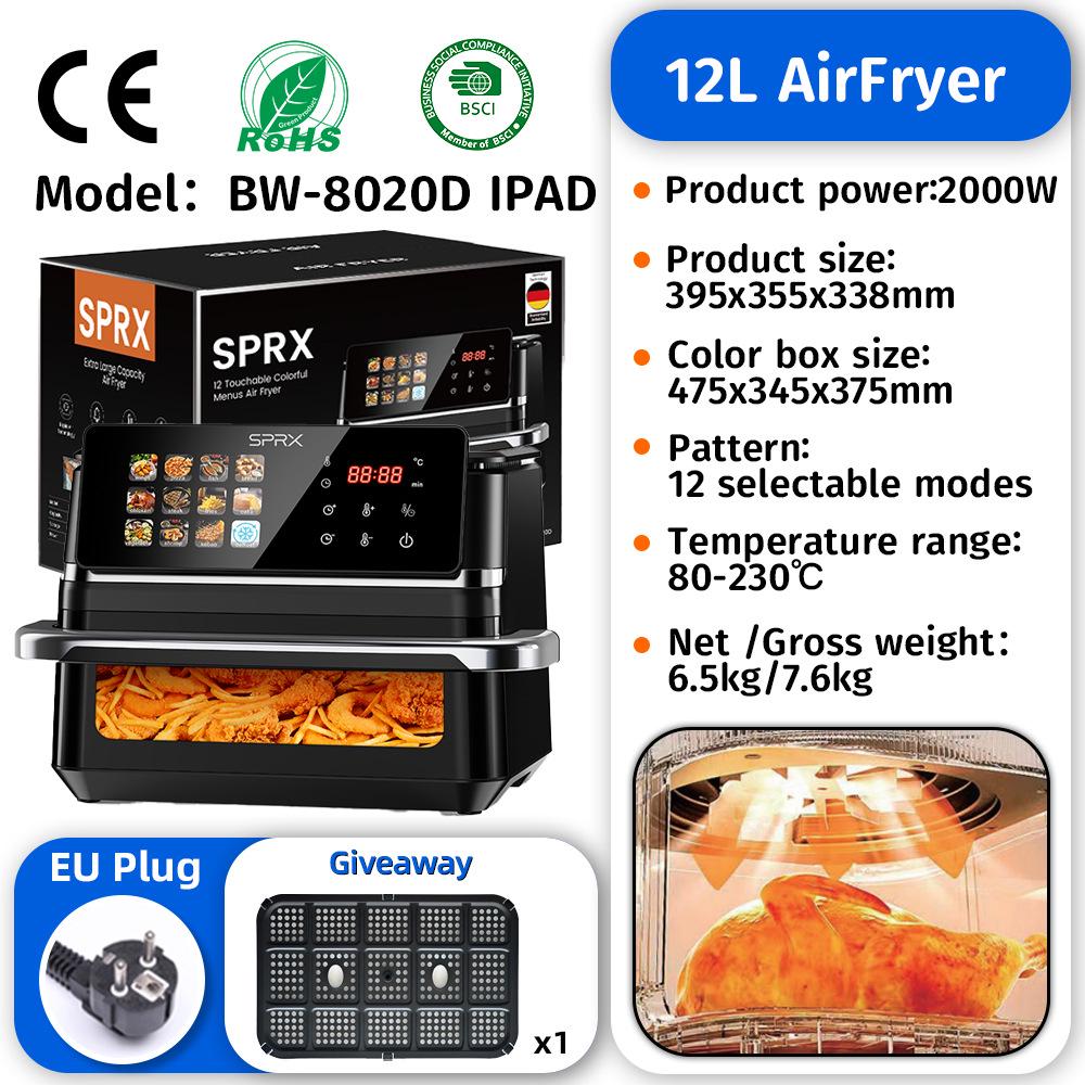 2025 New 15L Large Capacity Air Fryer Oven Combo with Touch Control for Home Use