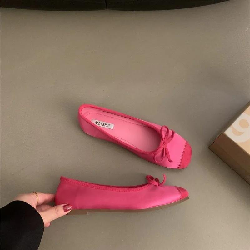Fashion New Soft Sole Slip-on Women's Flat Shoes Fashion Casual Ladies Ballet Shoes Female Bow Designer Outdoor Walking Woman Flats