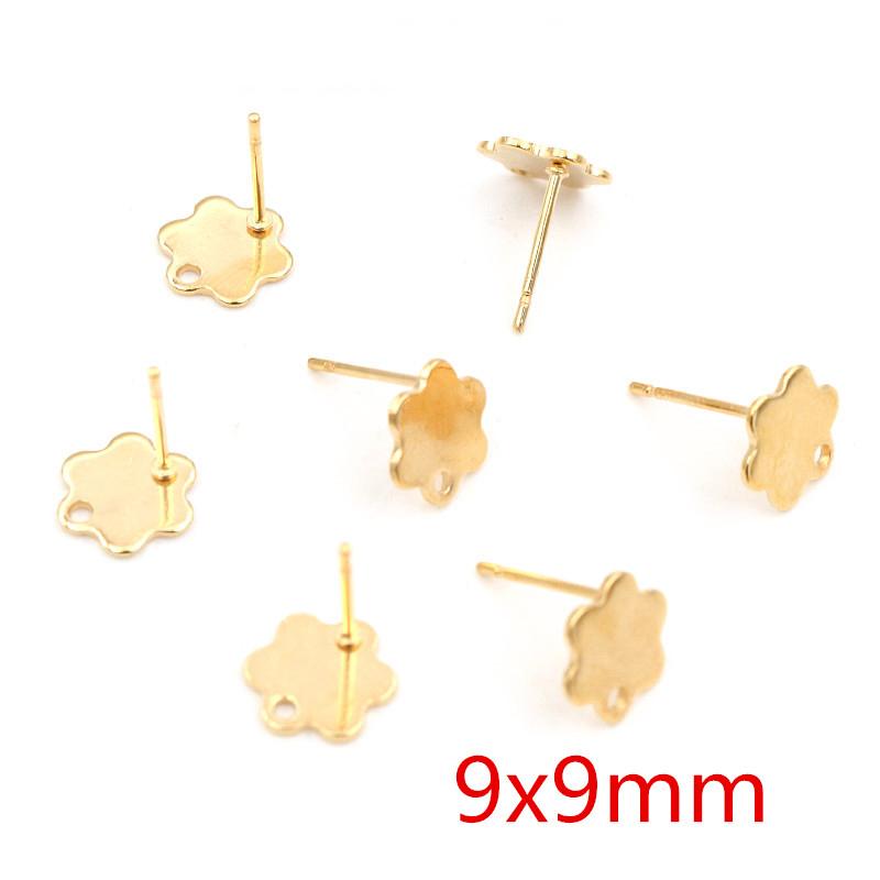 20pcs 316 Stainless Steel Gold Color Geometric Earring Stud Earring Posts Connector For DIY Earrings Jewelry Making Supplies