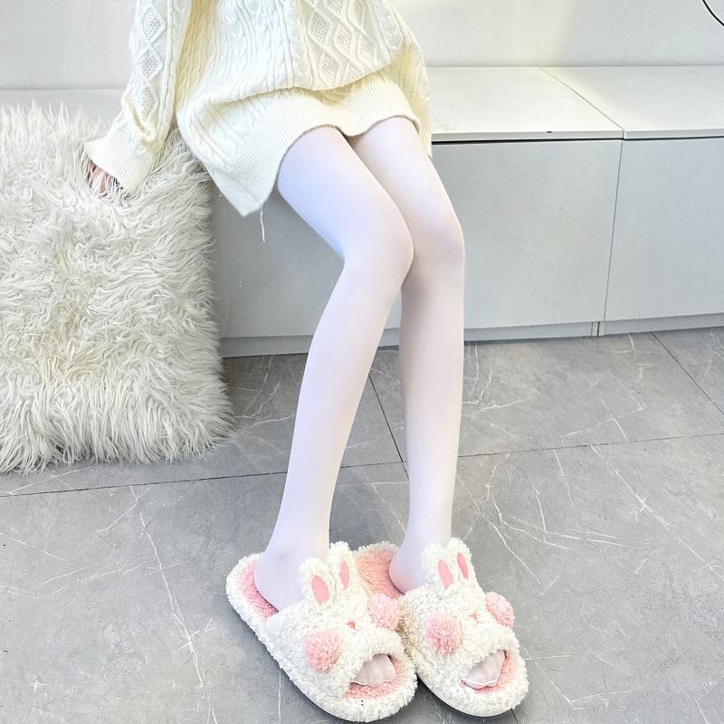 Japanische milchig-weiße Samt-Leggings schwarze Strümpfe Herbst und Winter verdickt warm weich Schwester Frühling und Sommer dünn