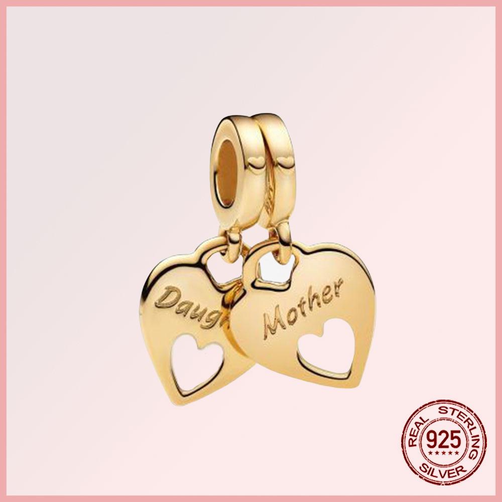 Funkelnde Familie Herz Engelsflügel Pavé Kupfer Anhänger Charms Passen Original Armband Perlen Schmuck Geschenk DIY