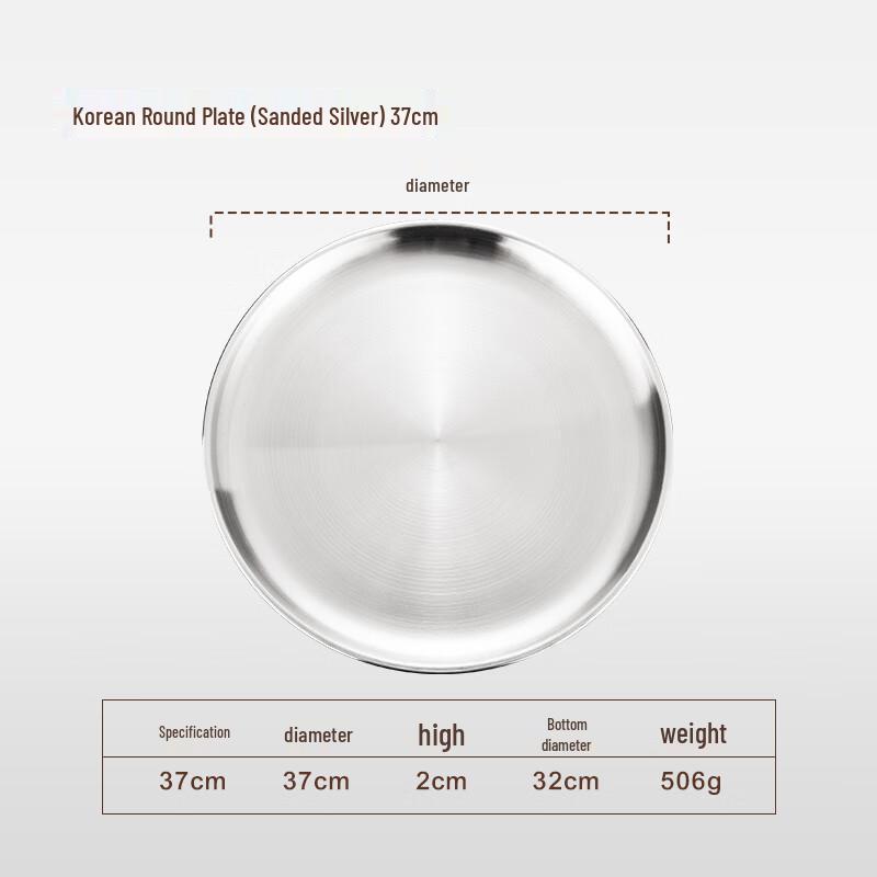 Lygil Korean Style Stainless Steel Round Plate