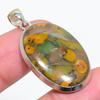 Fruit Jasper Gemstone Handmade 925 Sterling Silver Jewelry Pendant 1.69" GK-6279