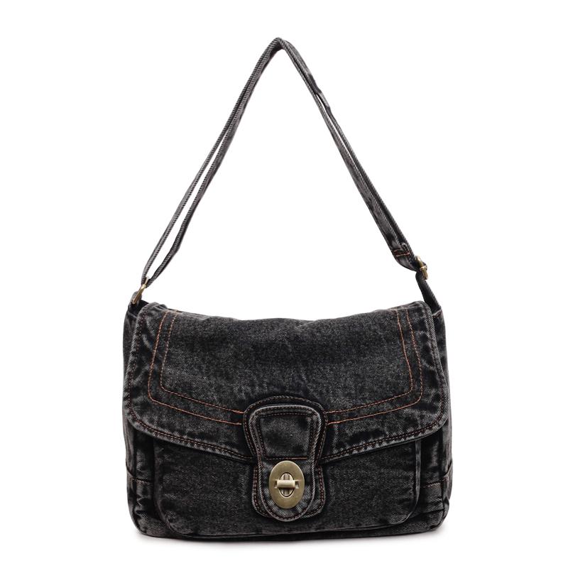 Джинсовая сумка Женская сумка под мышку Наплечная сумка Сумка через плечо чёрный