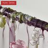 2PC Nuan Series Fashionable and Versatile Purple Flower Printed Short Gauze Curtain for Kitchen Bedroom and Living Room Home Decor
