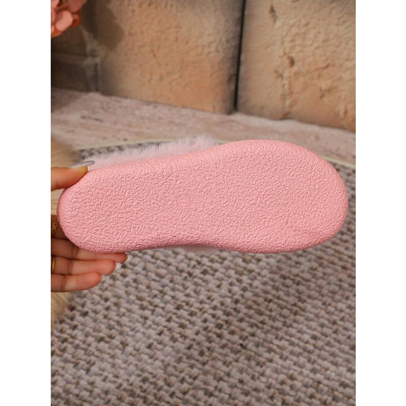 New Autumn Plush Lined Flats,Cozy Fur Trimmed Shoes for Women,Plus Size Indoor Outdoor House Slippers