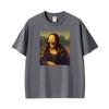 Mona Lisa Lustiges Meme Künstler Grafik T-Shirts Unisex Kleidung Cooles Vintage Streetwear T-Shirts Sommer Übergröße Lässiges T-Shirt Oberteile
