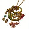 French Retro Vintage Mermaid Brooch Necklace Dual-Use Luxurious Exquisite Ocean Fish Necklace Jewelry Birthday Gifts for Women