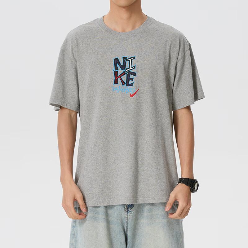 Nike T Shirts Men's Gray Crew Neck Moderate IM5043-063
