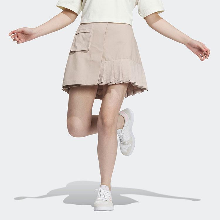 Adidas Fustă Casual Sportivă Largă Plisată cu Culoare Solidă American Vintage Fuste Femei Roz IK6082