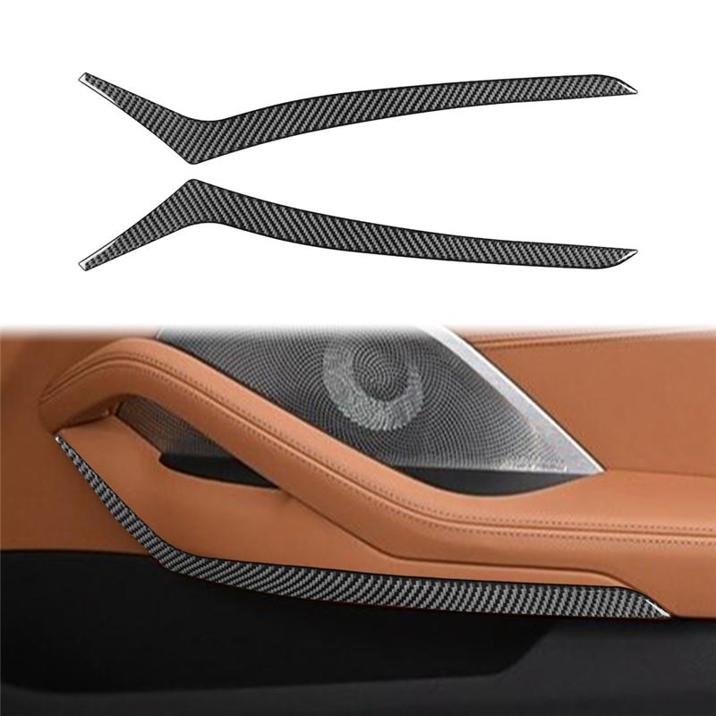 ABLZ-Car Interior Inner Door Armrest Handle Cover Trim Sticker In Carbon Fiber For BMW 8 Series G14 G15 G16 - Accessorie