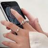 Yinruitai S925 Silver Square & Round Open Finger Ring - Women's Simple, Cold Style Fashion Accessory.