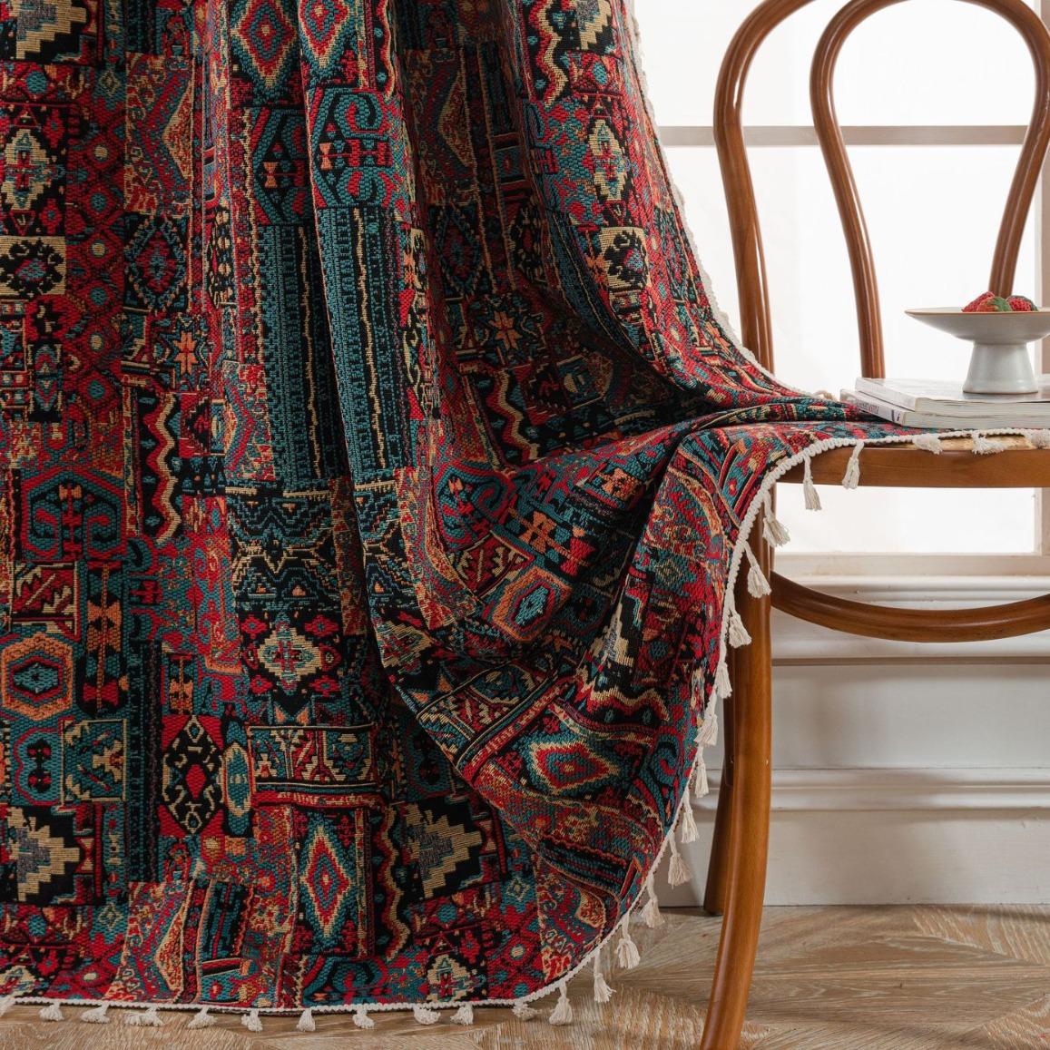 

Жакардова штора Геометричний контрастний колір Жакардова штора Готова кухонна штора Еркер Напівзатемнення 150-160