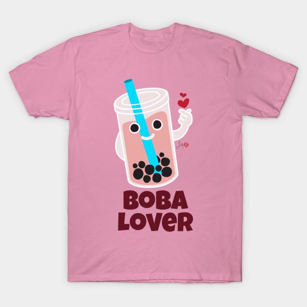 T-Shirt Damen Boba Liebhaber Harajuku Print Kawaii T-Shirt Sommer Kurzarm Damen T-Shirt Top Tee