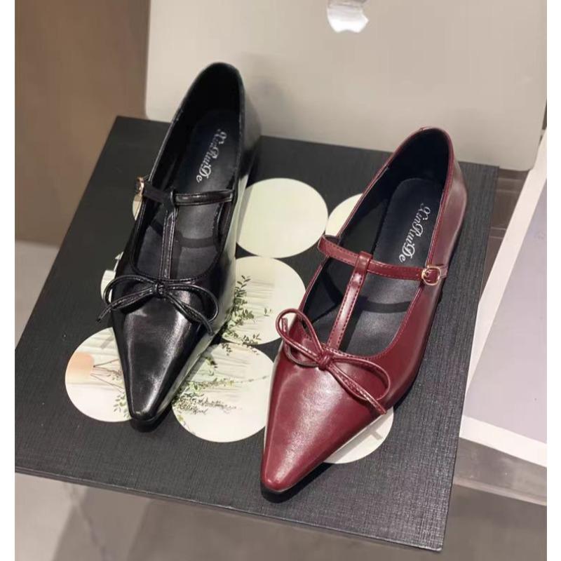 Fashion All-Match Low Heels Pointed Toe Summer Shoes Ladies Female Footwear Bow-Knot Autumn Casual Sneaker New Dress Butterfly Fall