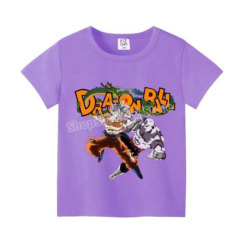 Colorful Dragon Ball Sun T-shirt: Harajuku Style Short Sleeve for Kids