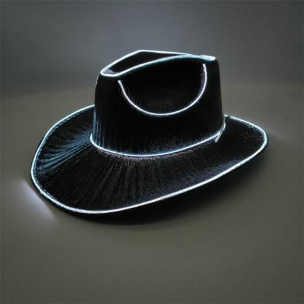 Glowing Decor Supplies Luminous Cowboy Hat LED Pearlescent Cowboy Cap Fashion Neon Light Hat For Party