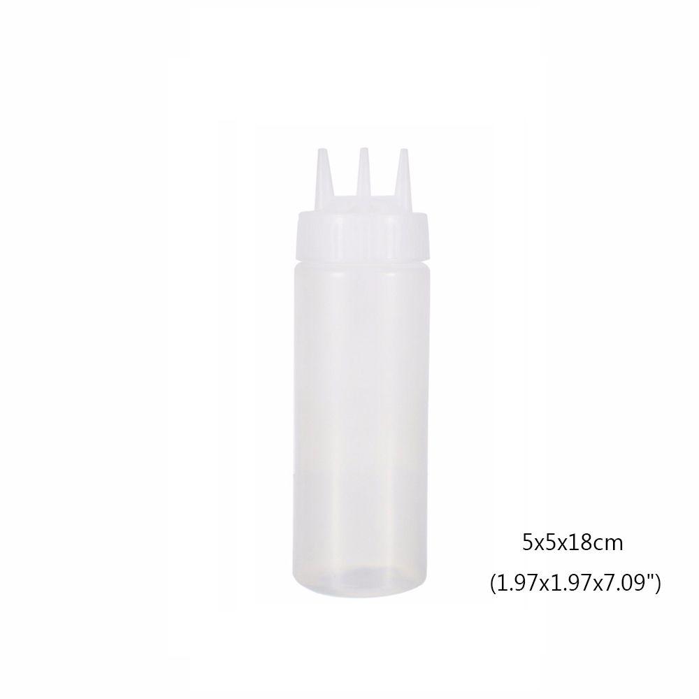 Oil 3 Holes Vinegar Sauce Kitchen Storage Mustard Squeeze Bottle Jar Kitchen Accessories Dispenser