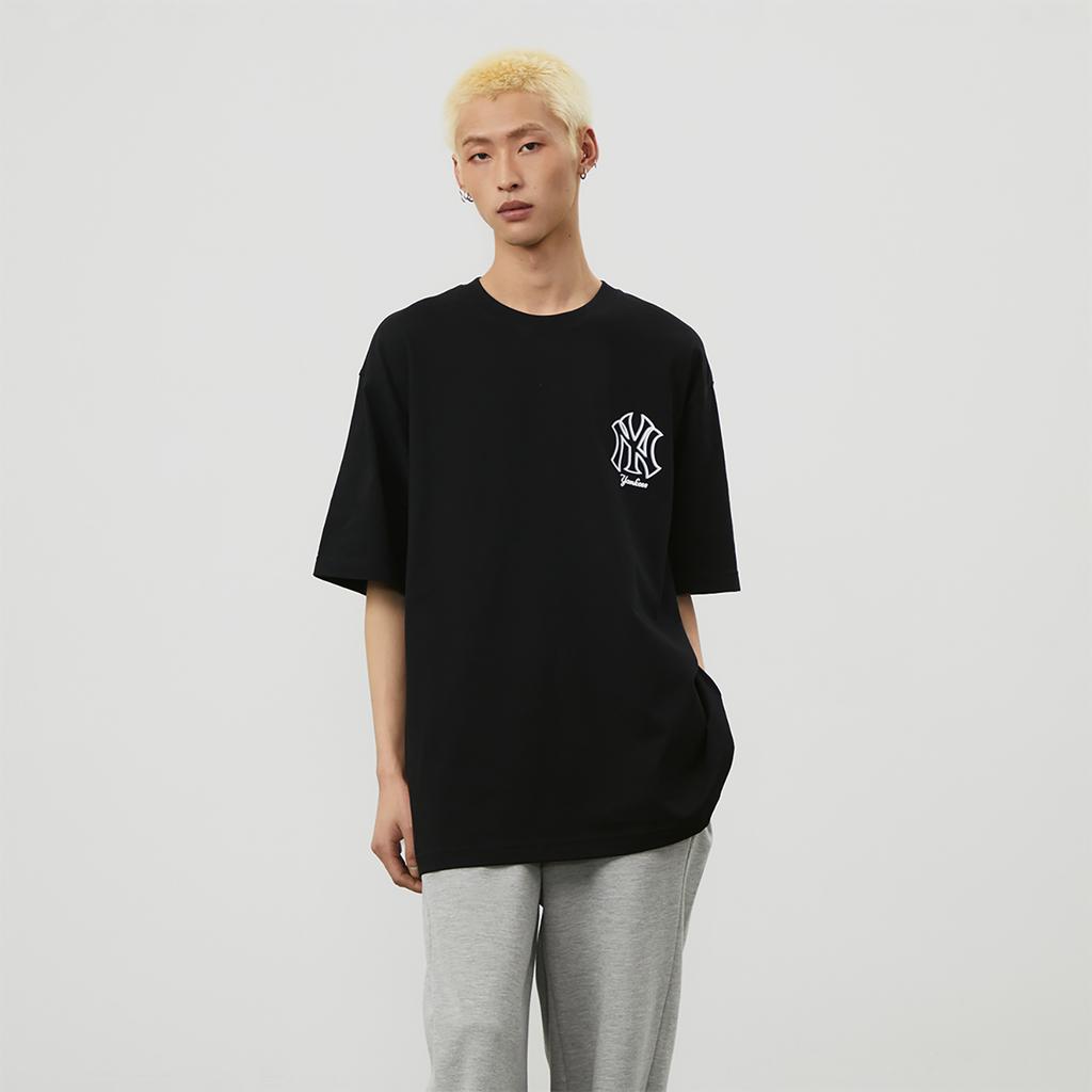 MLB Basic Logo Fashion Sports Collection T Shirt Unisex Black 3ATSB0343-50BKS