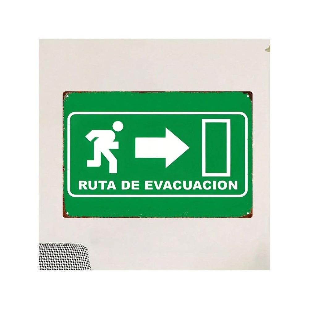 Emergency Exit Sign Metal Wall Art Office Decor