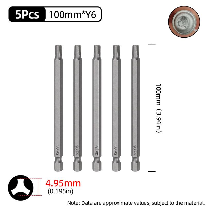 Magnetic Y Shaped Screwdriver Bits Set For Bicycle Repair Tools 1/4Inch Hex Shank Y4 Y5 Y6 Y8 50mm Screw Driver Bit Hand Tool
