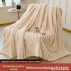 2024 Luxury Solid Color Rabbit Plush Ribbed Blanket