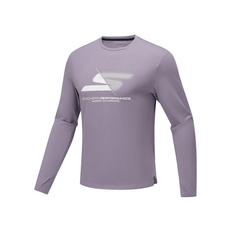 Skechers Quick-Drying Breathable Knitted Crew Neck Long Sleeve T-Shirt Men Tops P425M064-04PW S