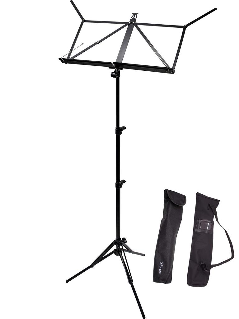 Vivace MS-500 Music Stand, Ultra-Lightweight Aluminum, Foldable (Carrying Bag Included), Color: Black