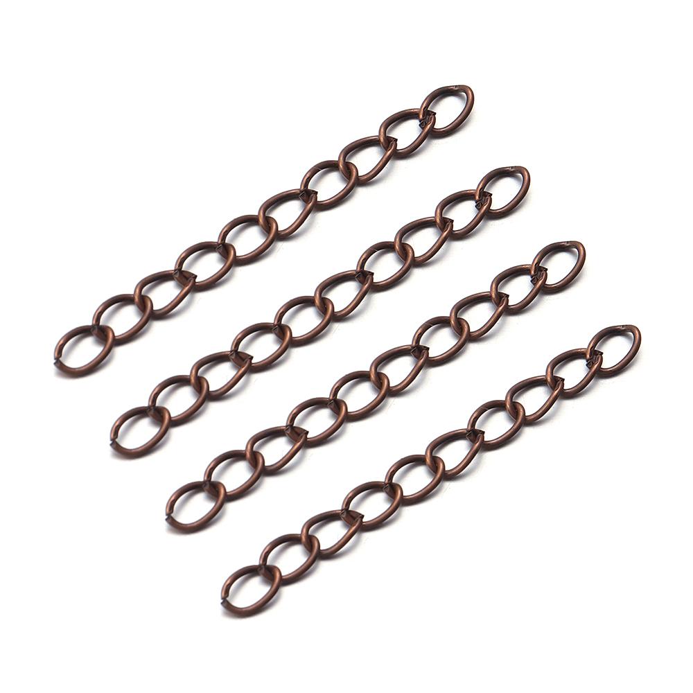 

100pcs/Lot 50mm 70mm Bulk Tail Chains Necklace Extended Extension Chain for Bracelets Necklace DIY Jewelry Making Wholesale 50 x 3mm