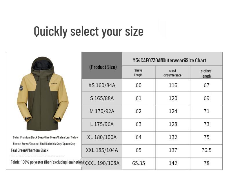 Camel Unisex 3-in-1 Windproof Waterproof Outdoor Jacket M34CAFO730A