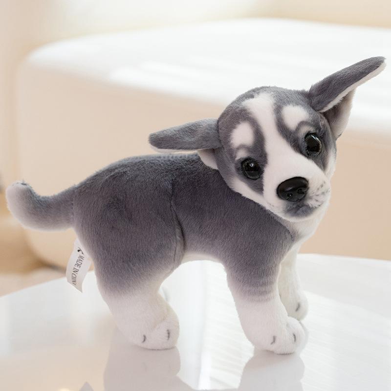 Cute simulation puppy dog spotted dog doll plush toy husky doll home decoration children's rag doll