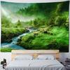 Large 3D Printed Tapestry Green Forest Landscape Wall Hanging Cloth Hippie Bohemian Home Art Decoration Living Room Wall Decor