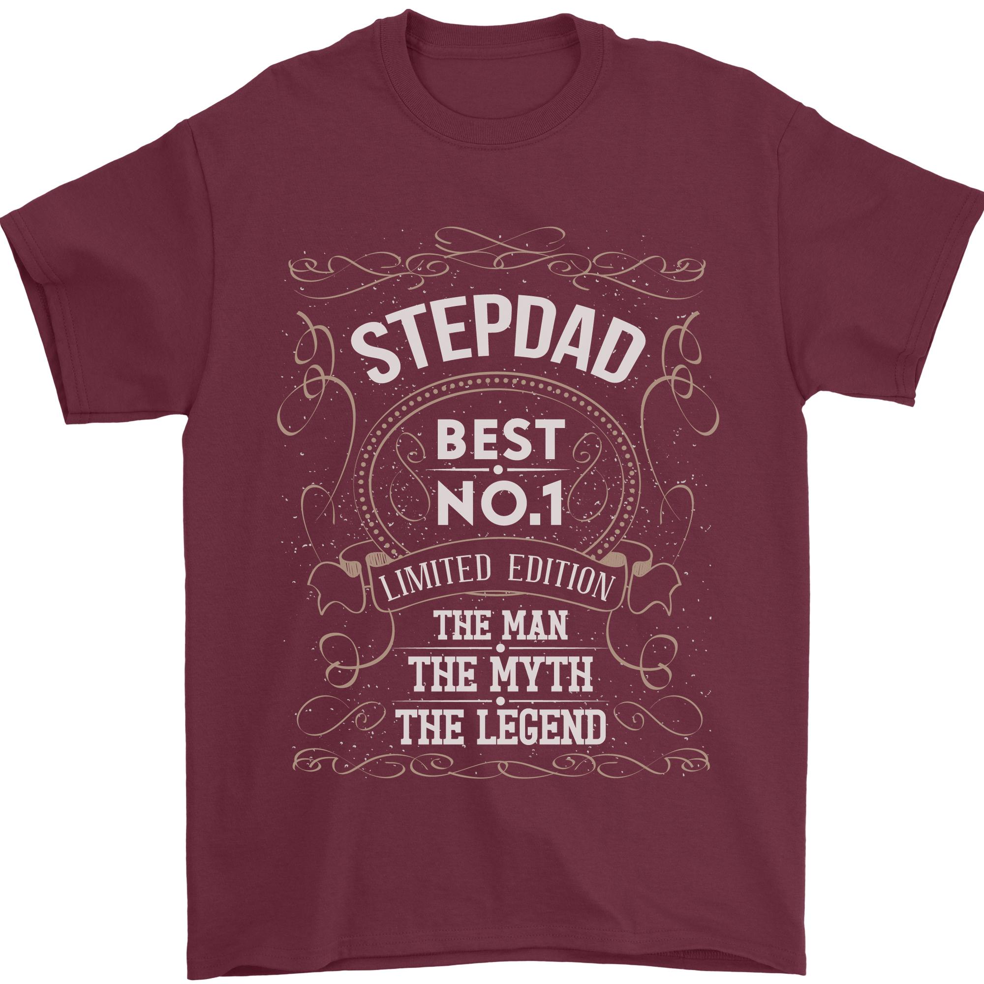 Fathers Day No 1 Stepdad Step Dad Funny Unisexs TShirt 100 Cotton S