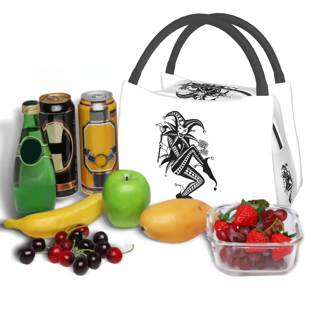 Joker Holding Playing Cards Lunch Bags The Trump Of Poker Lunch Box for School Outdoor Picnic Work