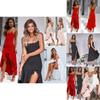 Elegant Women Sleeveless Ruffle Asymmetric Cocktail Long Maxi Sun Dress For Summer