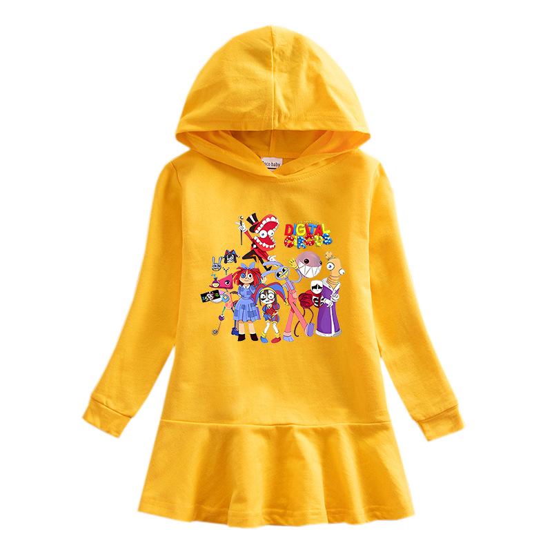 Girls' Ruffle Rainbow Princess Dress with Hooded Sweatshirt, Long Sleeve - Spring/Autumn 2026 Collection