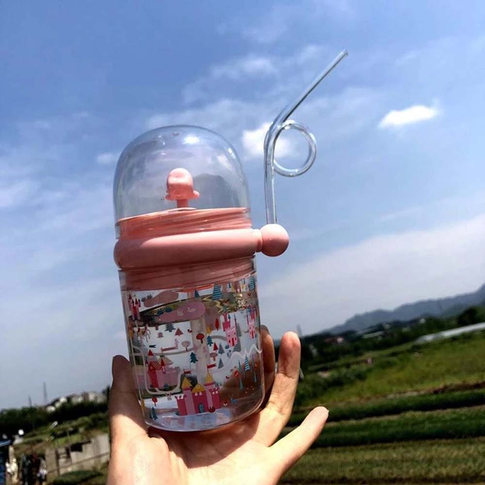 

Boys Funny Whale For Kids With Straws Plastic Feeding Bottles Drinking Cup Children Water Cups розовый