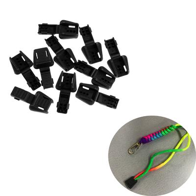 10 Stück Kunststoff-Reißverschlusszieher mit Endverschluss für 4-mm-Kordel, schwarz