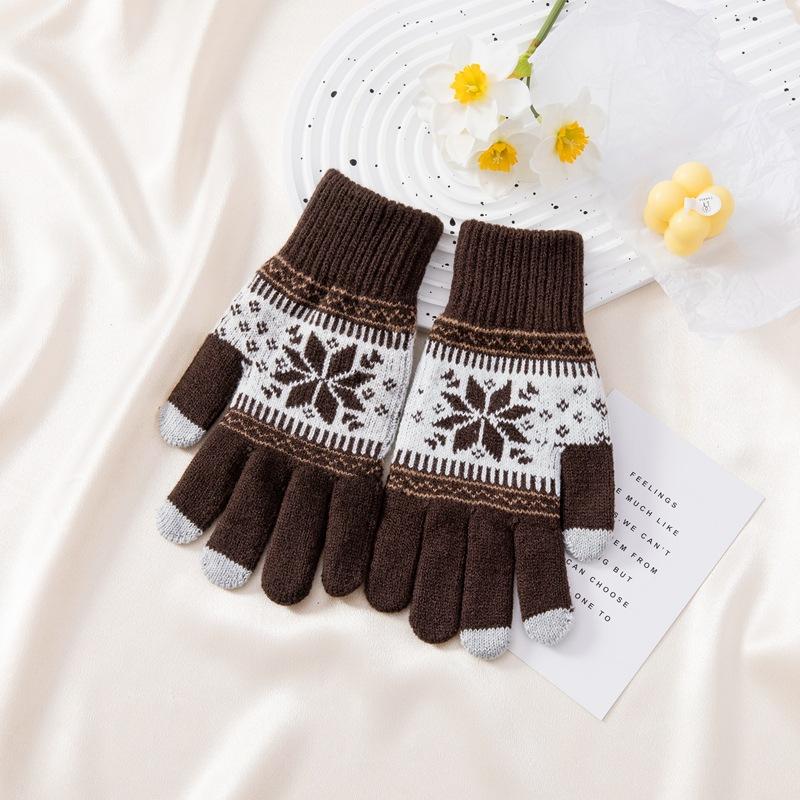 Холодные и теплые корейские версии вязаных пятипалых сенсорных перчаток average size